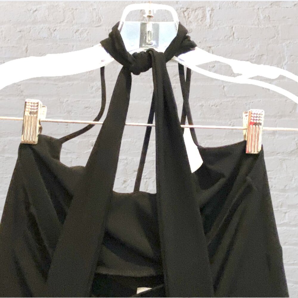 VINTAGE BODY CENTRAL -- Black Cocktail Dress, Knee-Length w/Strappy Halter Neck - Picture 13 of 16